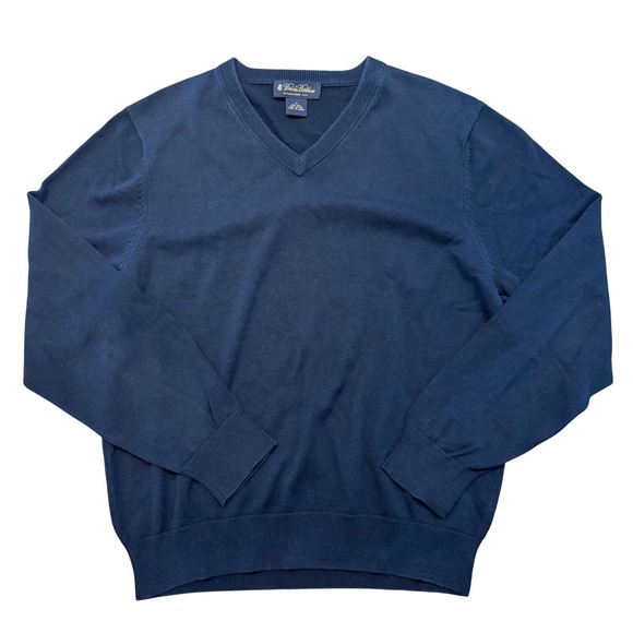 Brooks Brothers Other - Brooks Brothers Mens Navy Silk Cotton V Neck Sweater Size Medium, Quiet Luxury